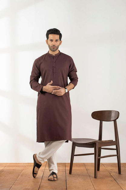 Dyed Embroidered Blended Kurta