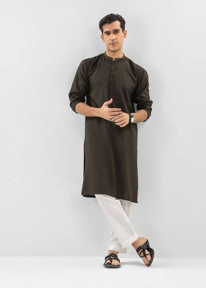 Dyed Embroidered Blended Kurta