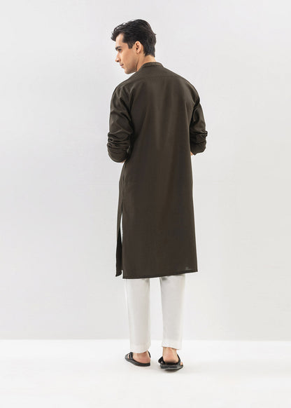 Dyed Embroidered Blended Kurta