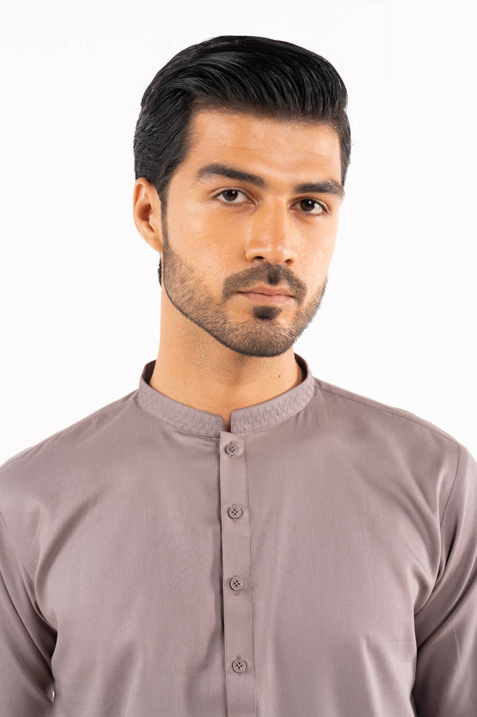 Dyed Embroidered Cotton Kurta