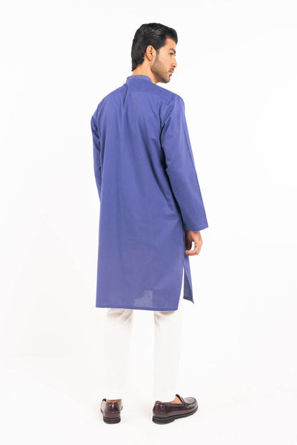 Dyed Embroidered Jacquard Kurta