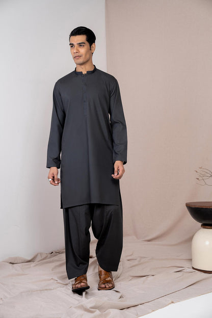 Dyed Embroidered Blended Shalwar Kameez