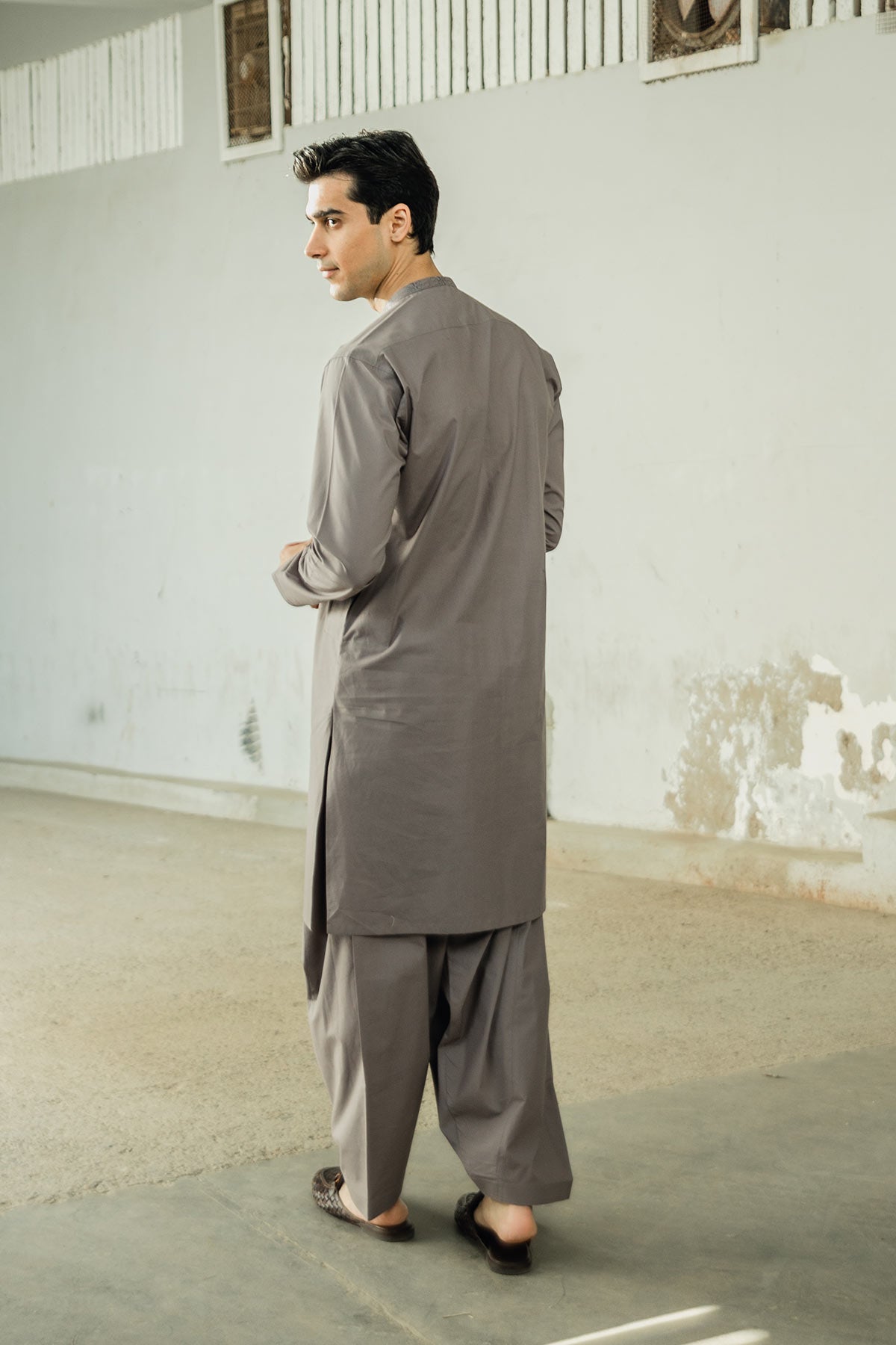 Dyed Embroidered Cambric Shalwar Kameez