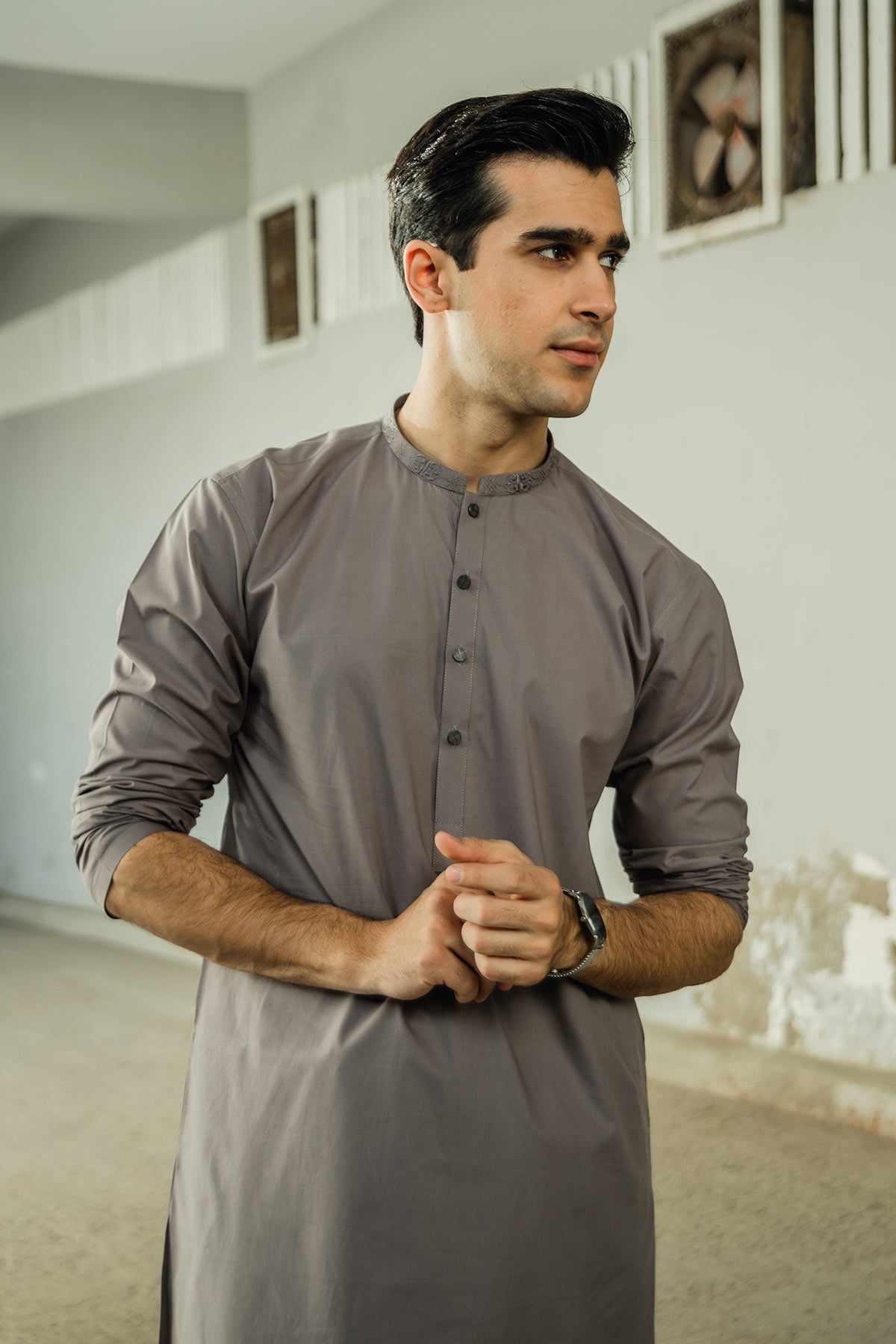 Dyed Embroidered Cambric Shalwar Kameez