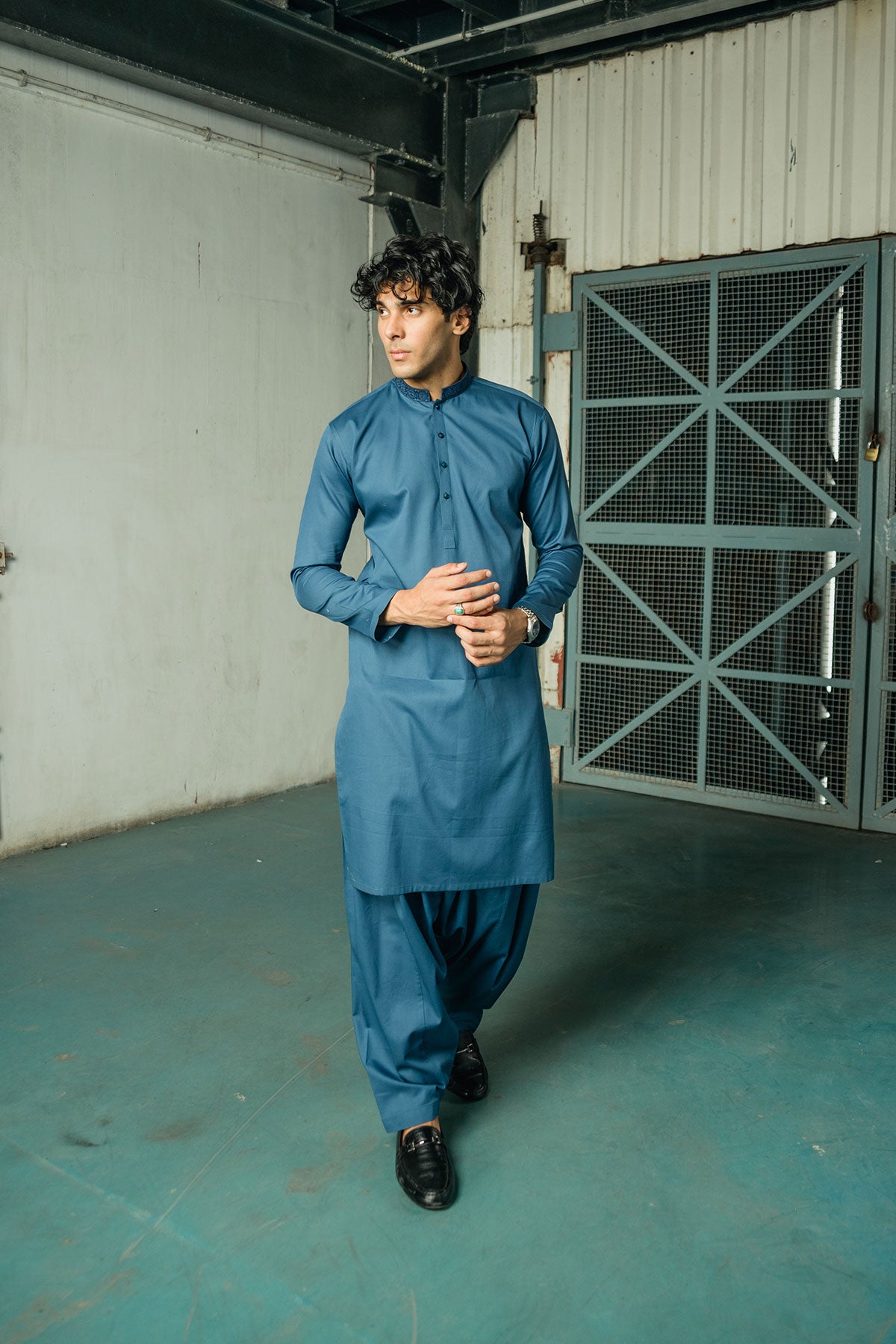Dyed Ribbed Cotton Shalwar Kameez