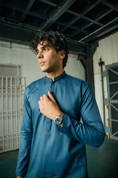 Dyed Ribbed Cotton Shalwar Kameez