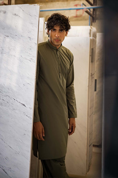 Dyed Embroidered Cambric Kurta Shalwar