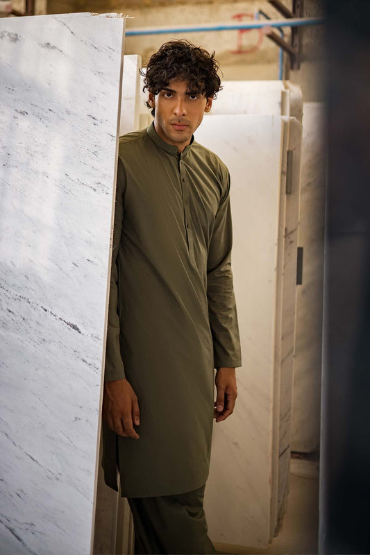 Dyed Embroidered Cambric Kurta Shalwar