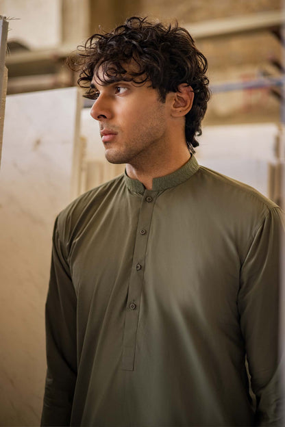 Dyed Embroidered Cambric Kurta Shalwar