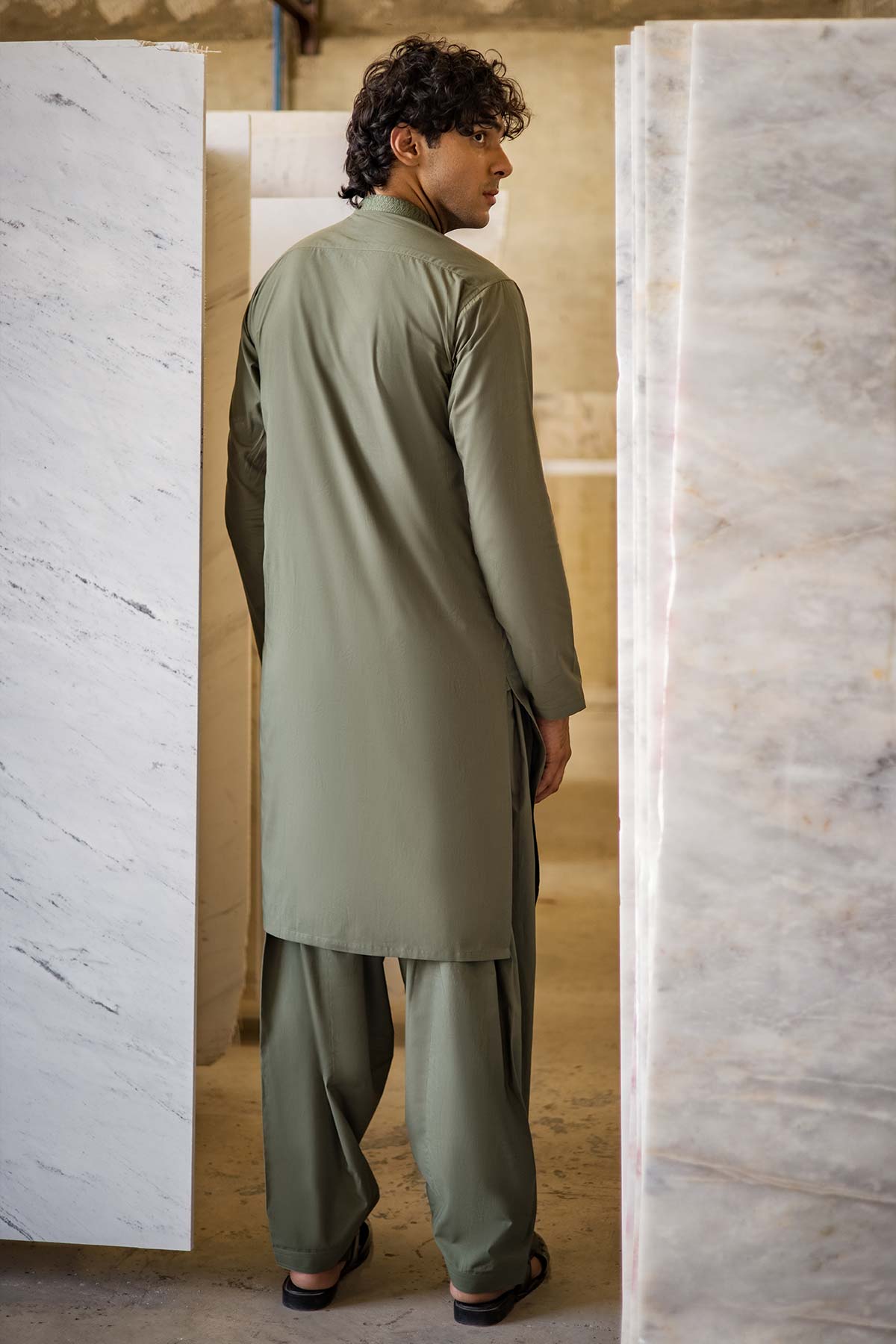 Dyed Embroidered Cambric Kurta Shalwar