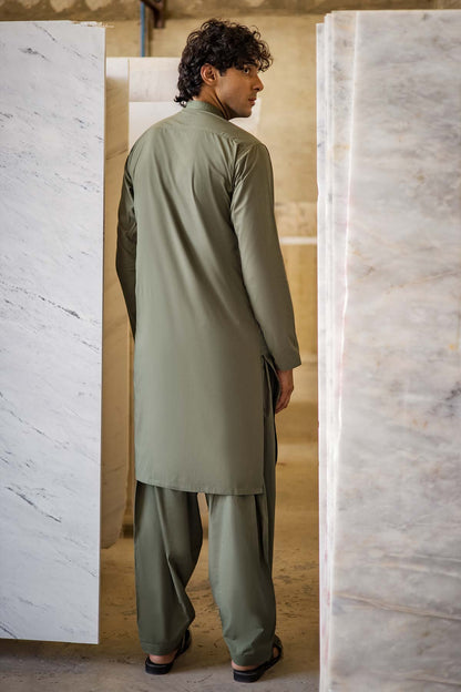 Dyed Embroidered Cambric Kurta Shalwar