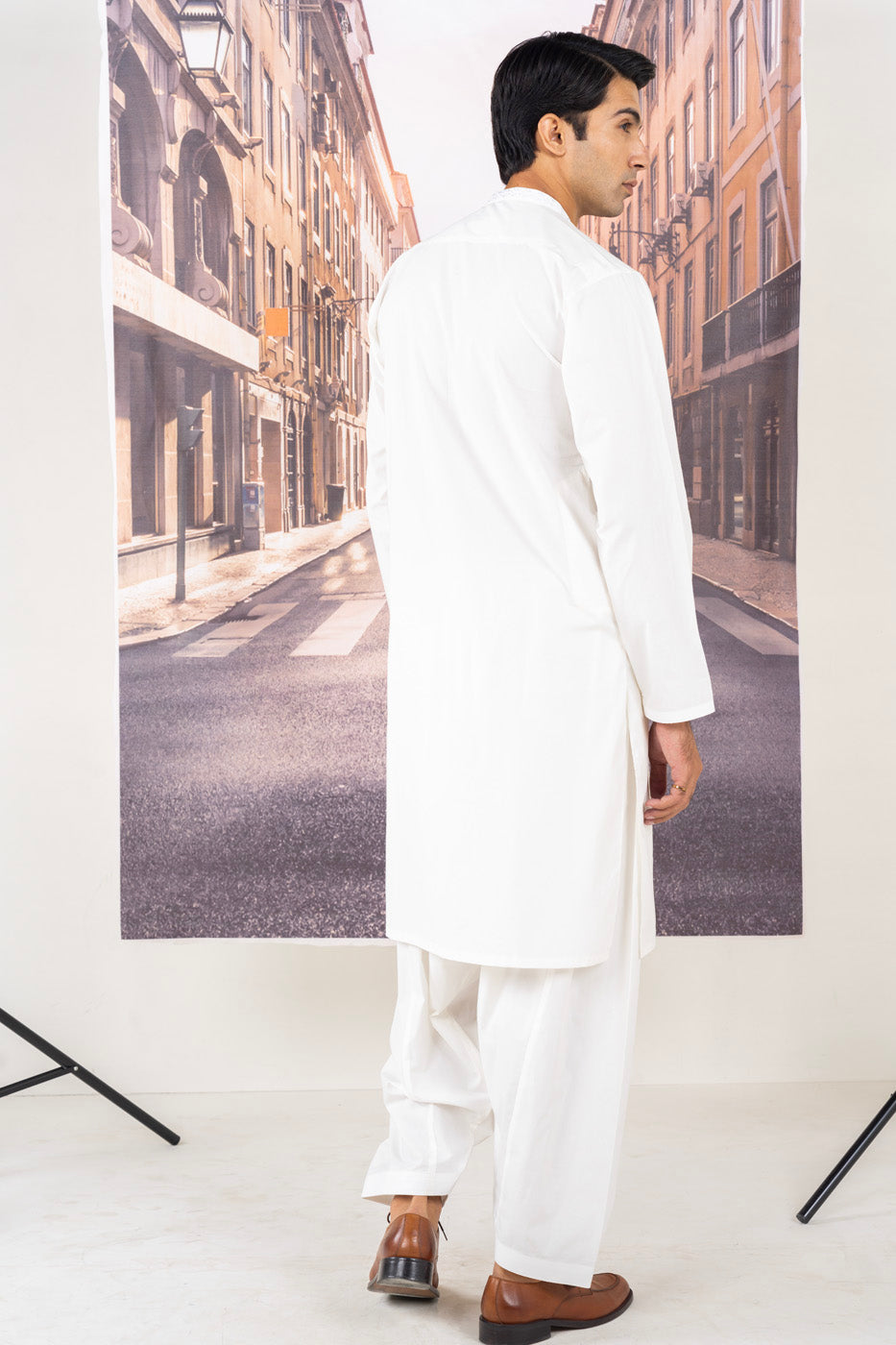 Dyed Embroidered Blended Kurta Shalwar
