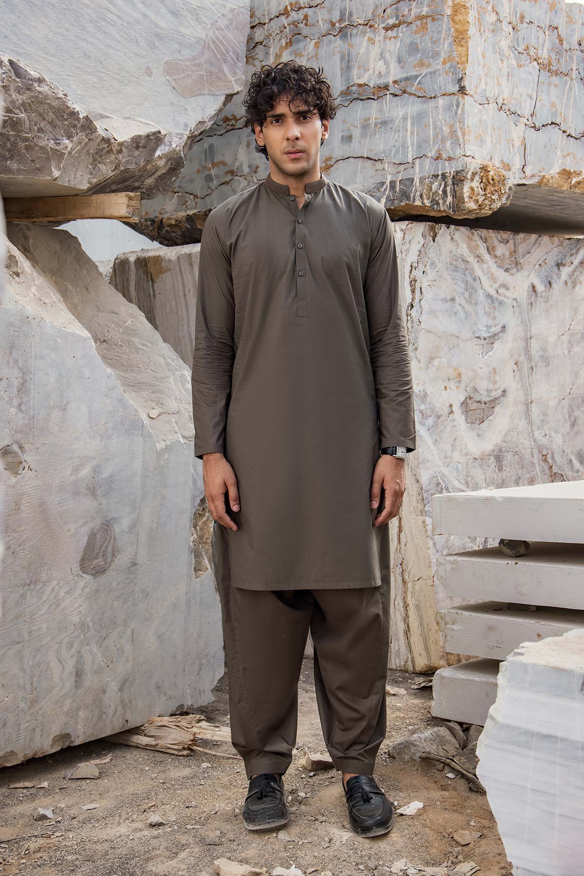 Dyed Embroidered Cambric Kurta Shalwar