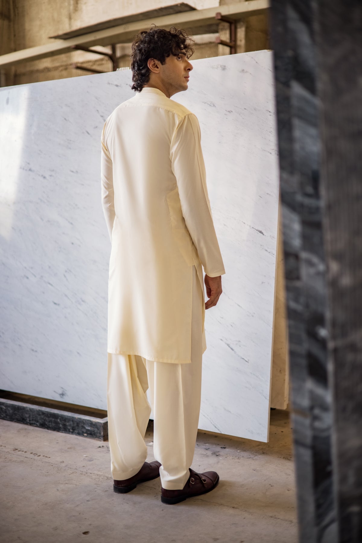 Dyed Embroidered Blended Kurta Shalwar