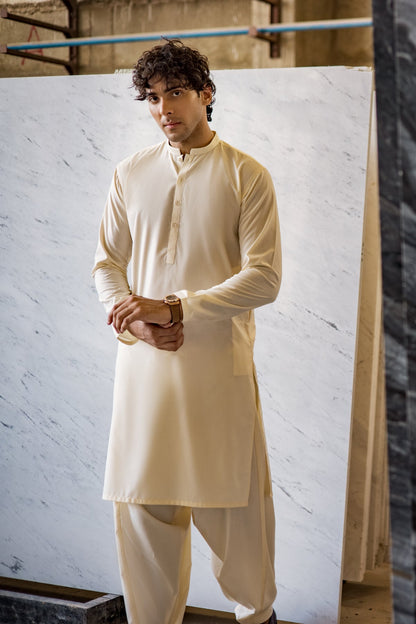 Dyed Embroidered Blended Kurta Shalwar