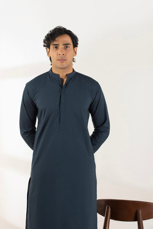 Dyed Embroidered Cotton Kurta
