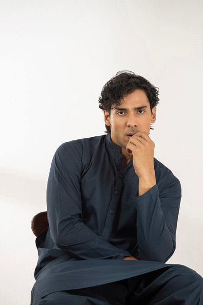 Dyed Embroidered Cotton Kurta