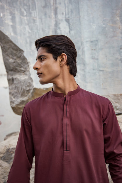 Dyed Ribbed Kurta Shalwar