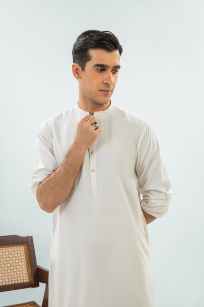 Dyed Embroidered Blended Kurta Shalwar