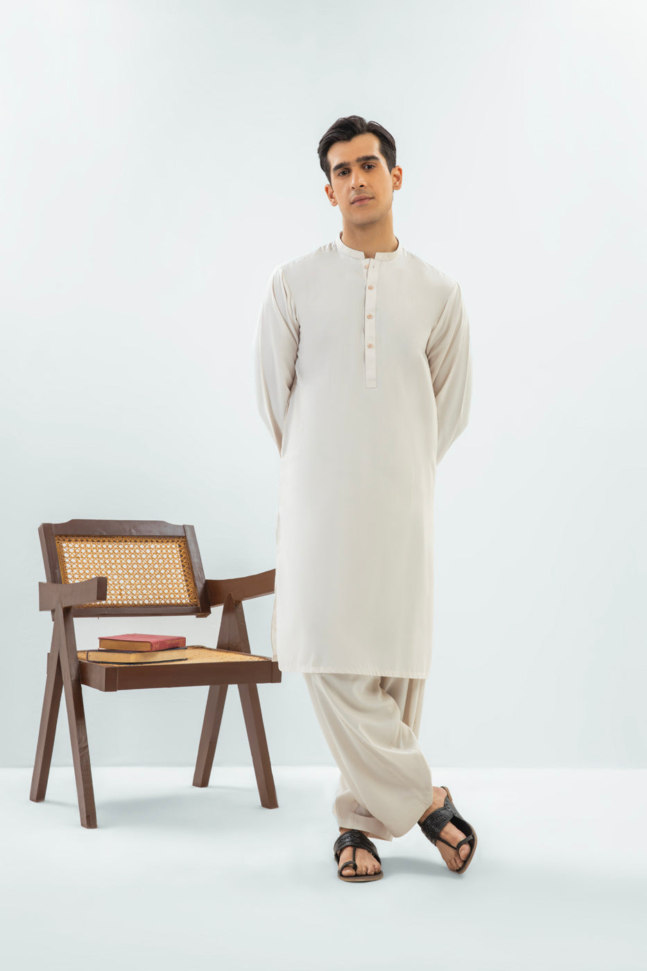 Dyed Embroidered Blended Kurta Shalwar