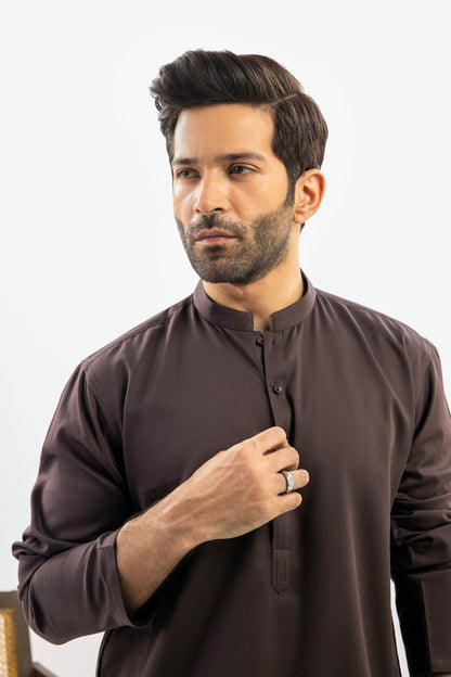 Dyed Ribbed Kurta Shalwar