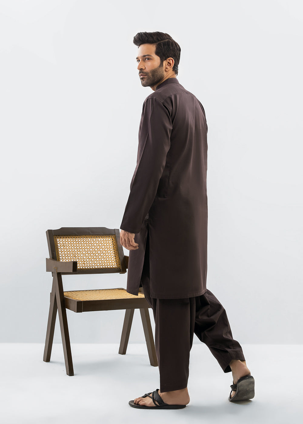 Dyed Ribbed Kurta Shalwar