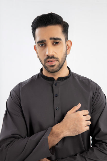 Dyed Embroidered Cotton Shalwar Kameez