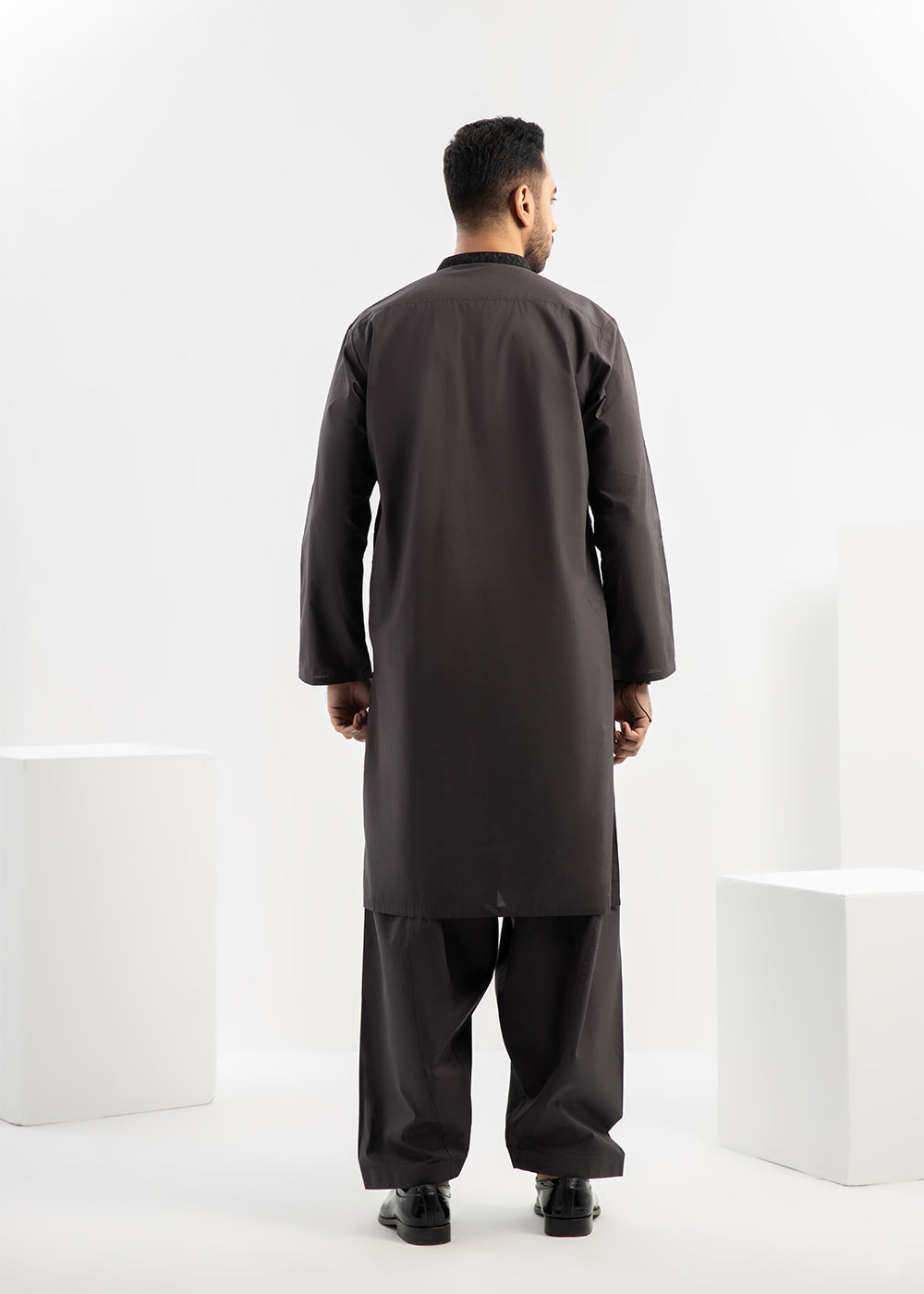 Dyed Embroidered Cotton Shalwar Kameez