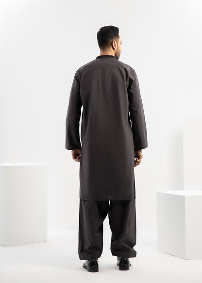 Dyed Embroidered Cotton Shalwar Kameez