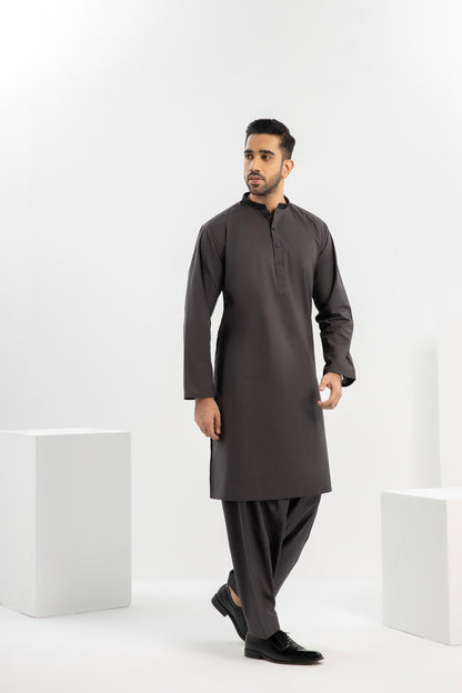 Dyed Embroidered Cotton Shalwar Kameez
