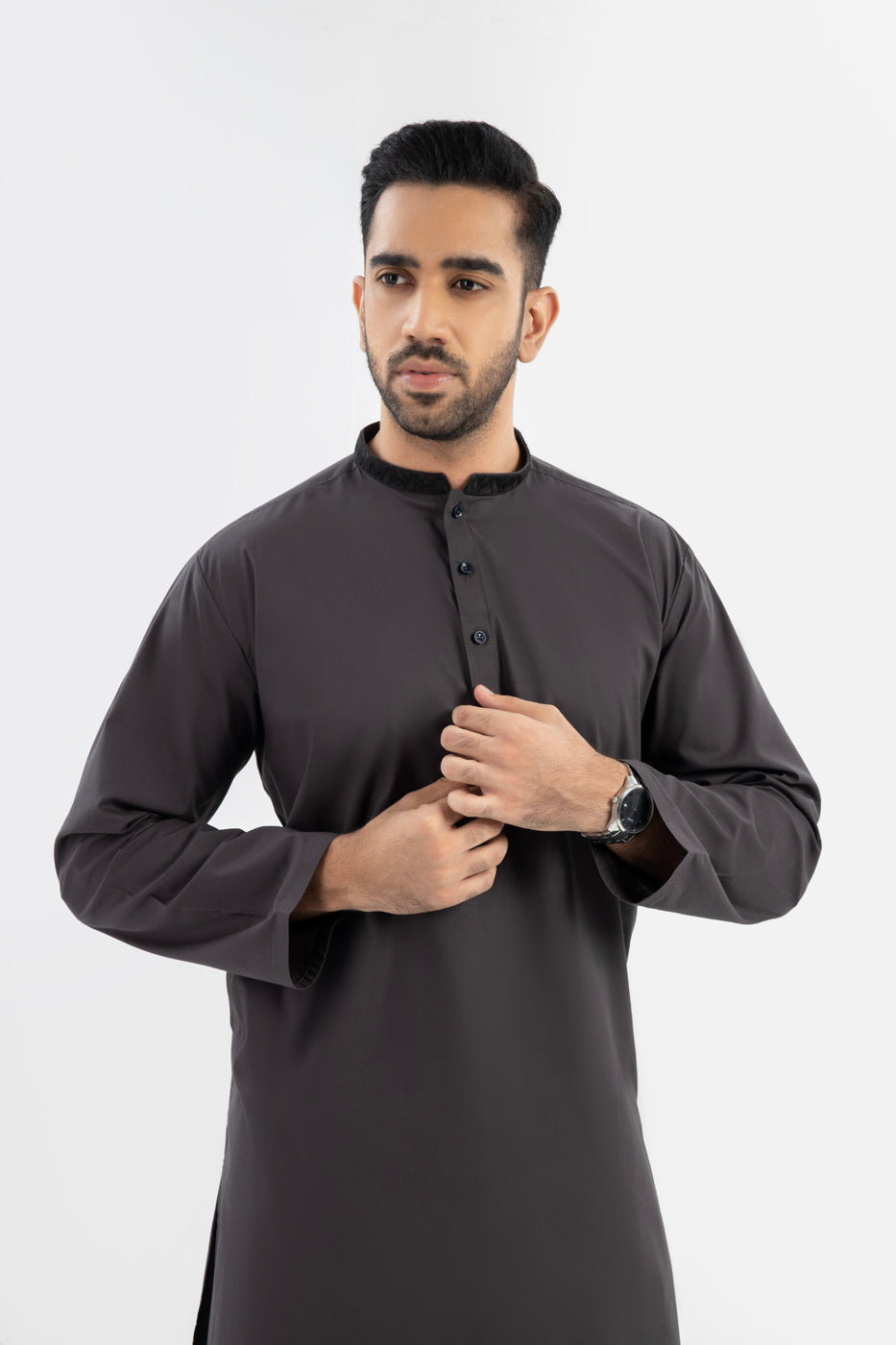 Dyed Embroidered Cotton Shalwar Kameez