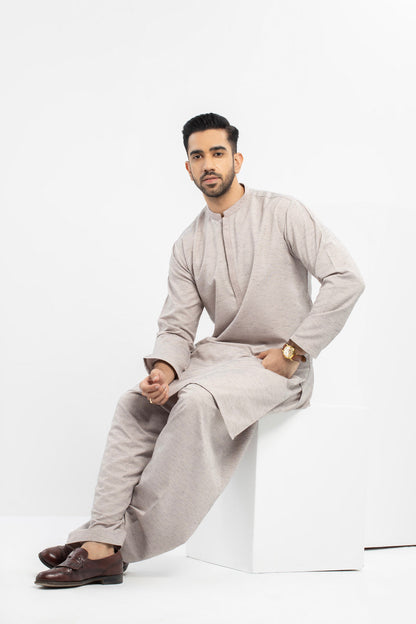 Dyed Embroidered Blended Kurta Shalwar