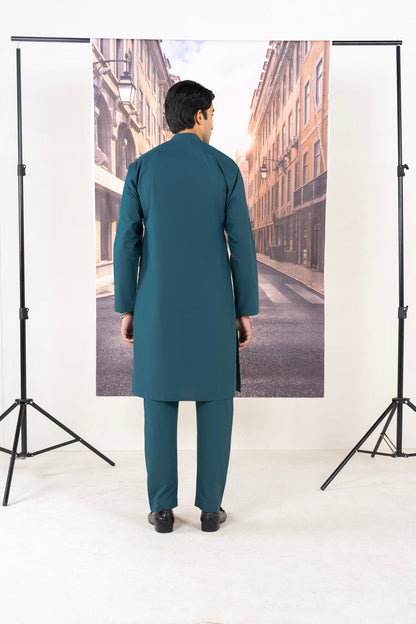 Dyed Cotton Kurta Trouser