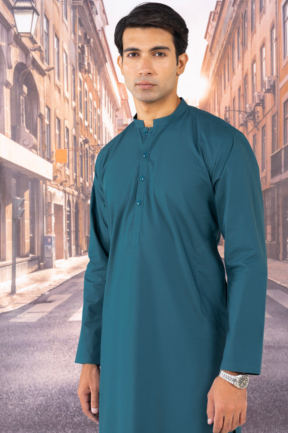 Dyed Cotton Kurta Trouser