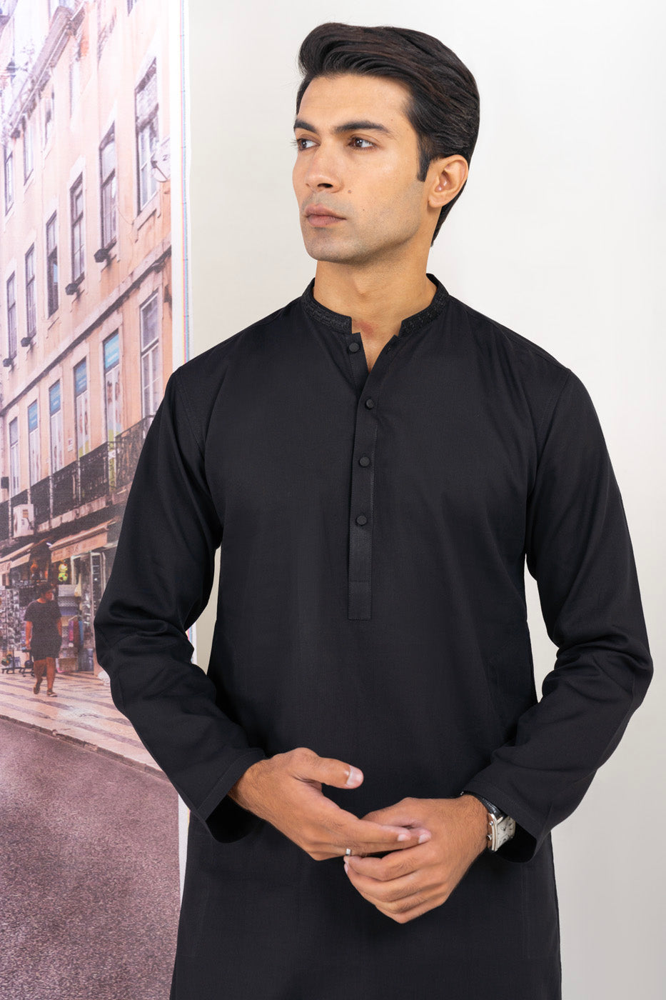 Dyed Embroidered Cotton Kameez Shalwar