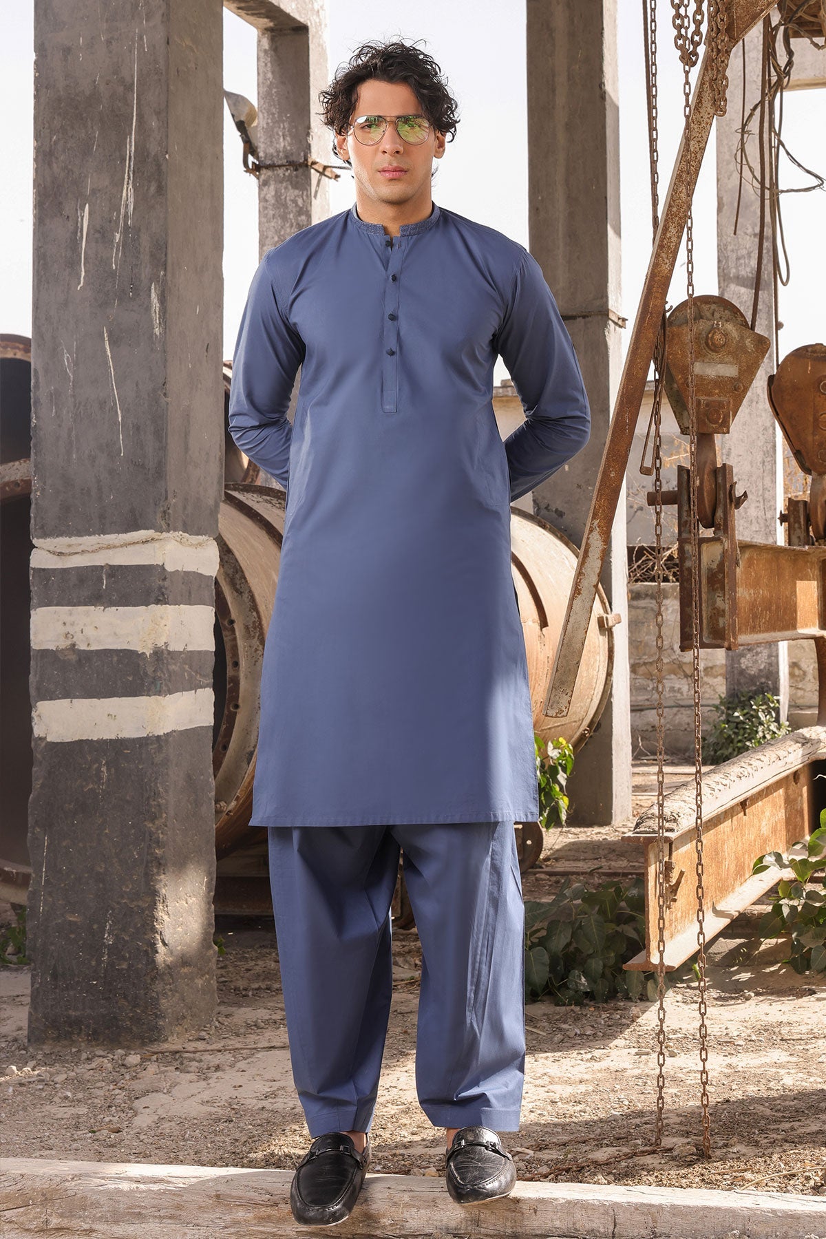 Dyed Embroidered Cambric Shalwar Kameez