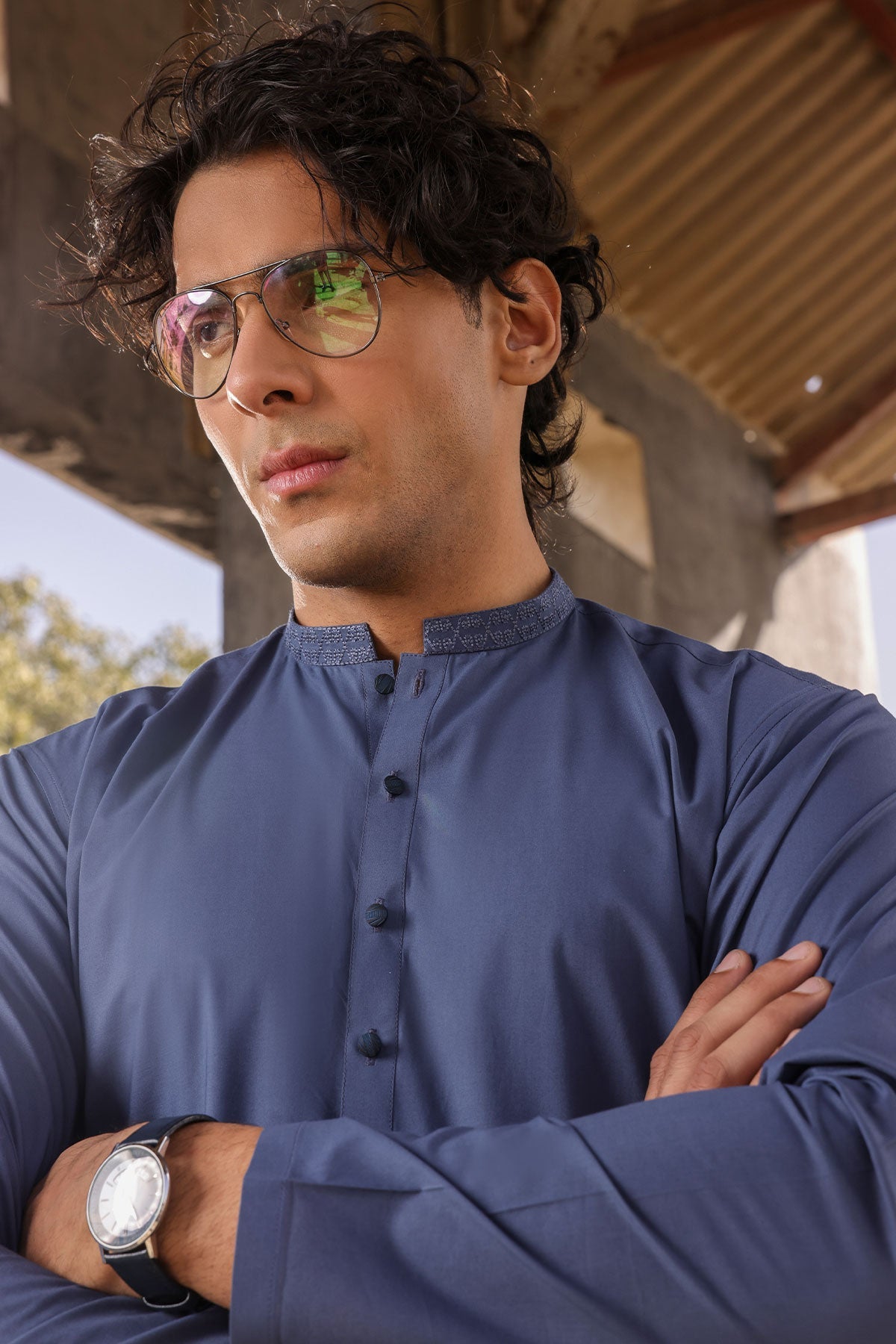 Dyed Embroidered Cambric Shalwar Kameez