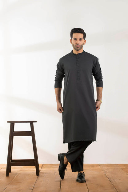 Dyed Embroidered Ribbed Shalwar Kameez