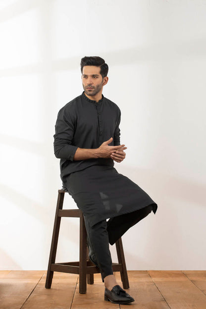 Dyed Embroidered Ribbed Shalwar Kameez