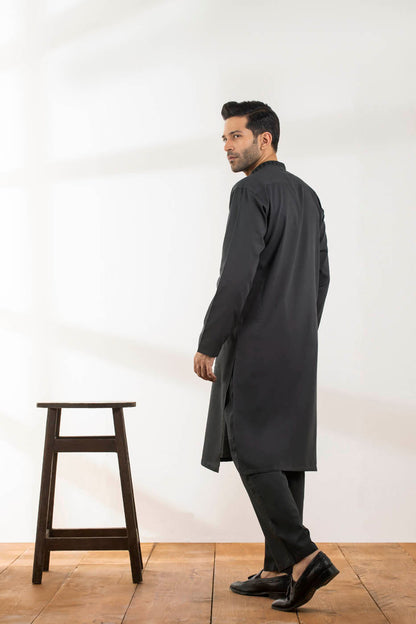 Dyed Embroidered Ribbed Shalwar Kameez