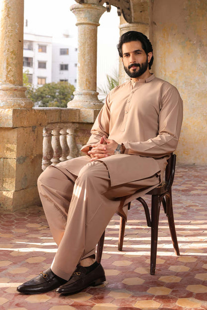 Dyed Ribbed Shalwar Kameez