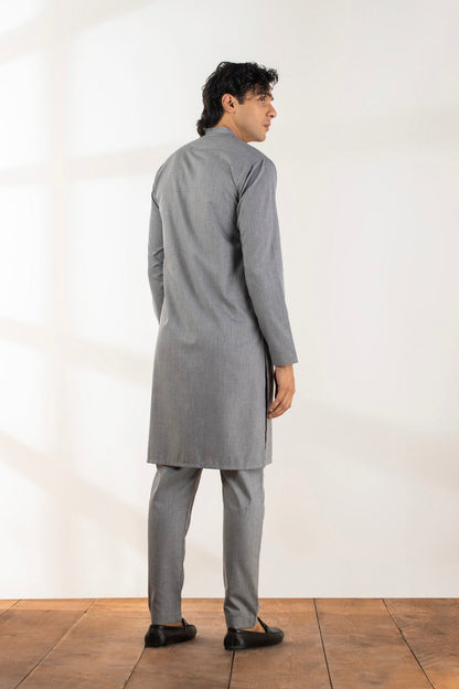 Dyed Blended Kurta Trouser