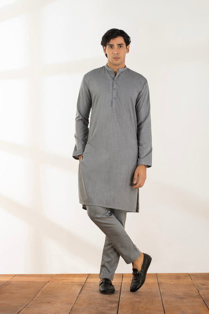Dyed Blended Kurta Trouser