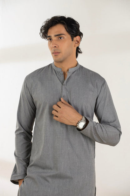 Dyed Blended Kurta Trouser