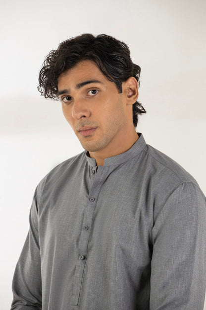 Dyed Blended Kurta Trouser