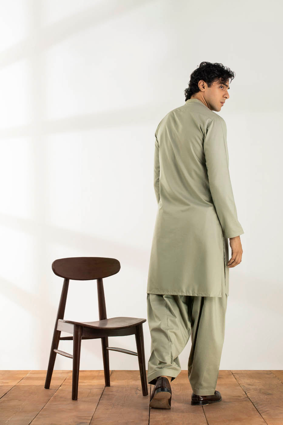 Dyed Embroidered Blended Kurta Shalwar