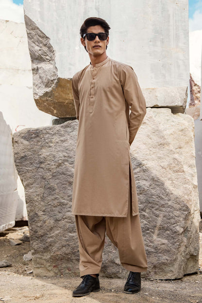 Dyed Embroidered Blended Kurta Shalwar