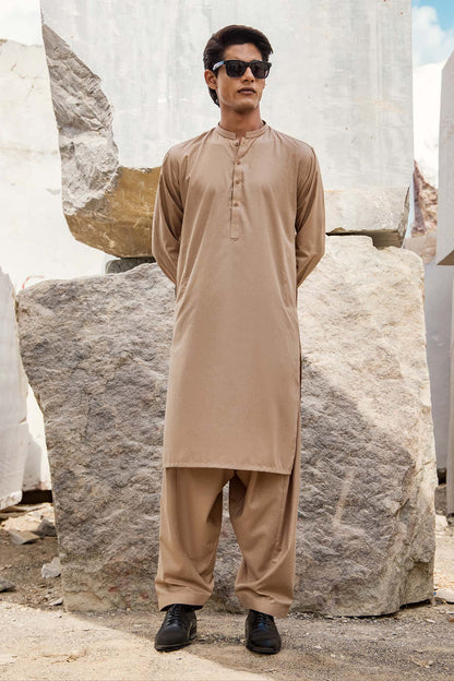 Dyed Embroidered Blended Kurta Shalwar