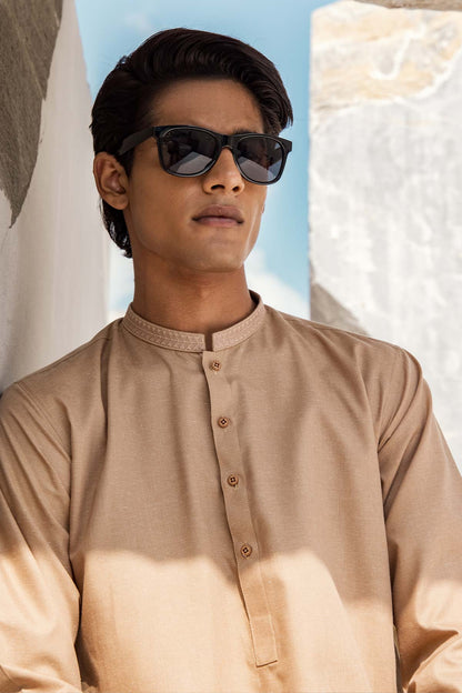 Dyed Embroidered Blended Kurta Shalwar