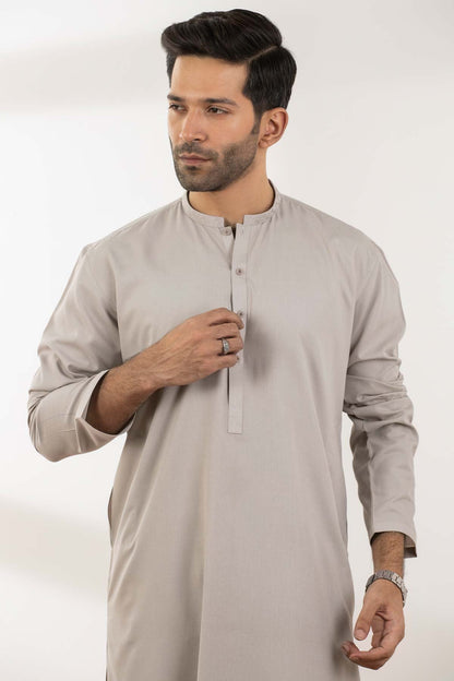 Dyed Embroidered Blended Kurta Trouser
